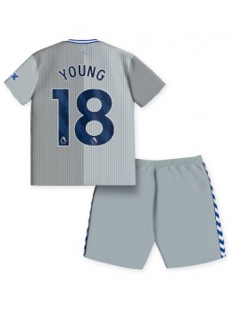 Everton Ashley Young #18 Ausweichtrikot für Kinder 2023-24 Kurzarm (+ Kurze Hosen)